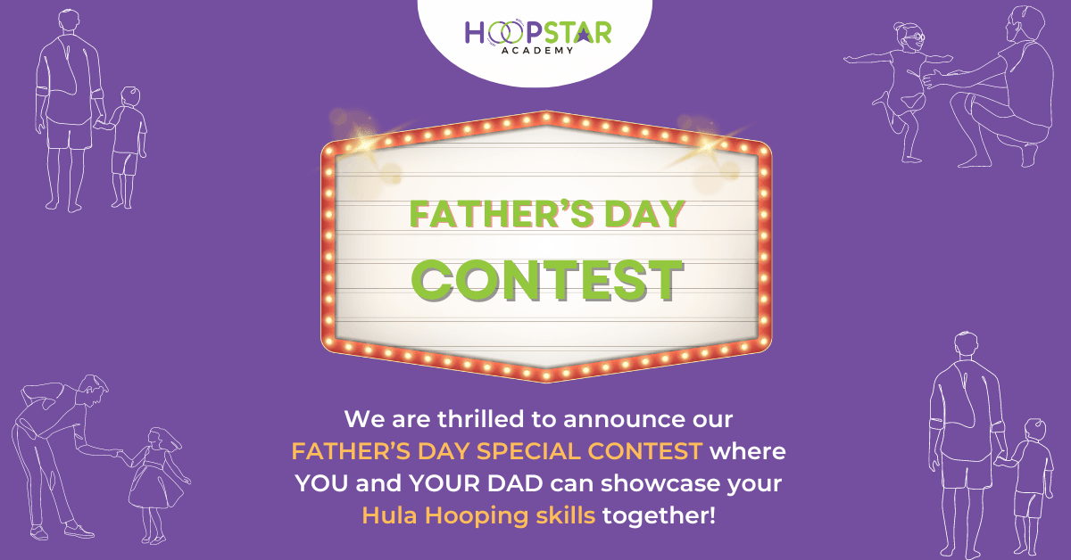 Father's Day hula hoop contest at HoopStar Academy - father and child dancing together
